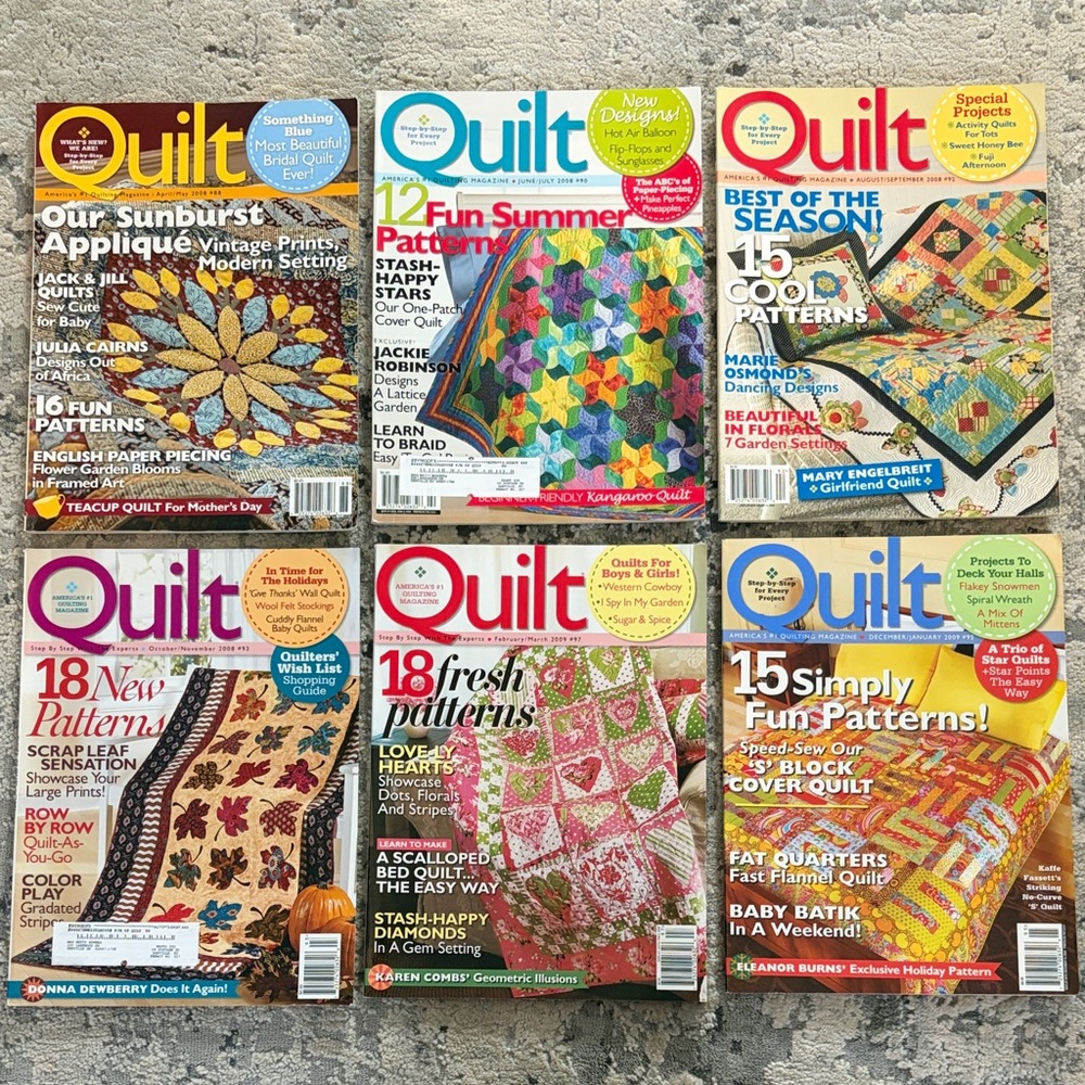 6! QUILT Magazines Publication Years Between 2008-2009